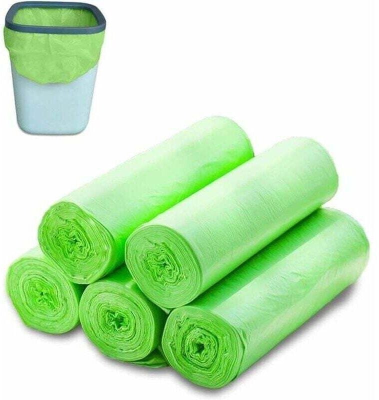 Packung mit 100 reißfesten, kompostierbaren und biologisch abbaubaren Bioabfallbeuteln aus Maisstärke