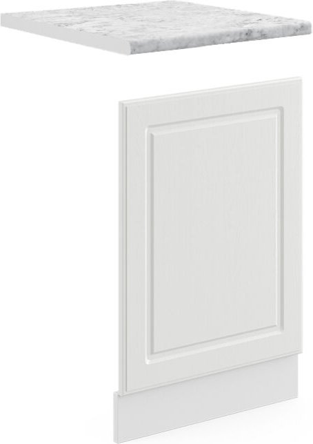 Vicco - Frontblende R-Line, Weiß Landhaus, 45 cm , ap Marmor