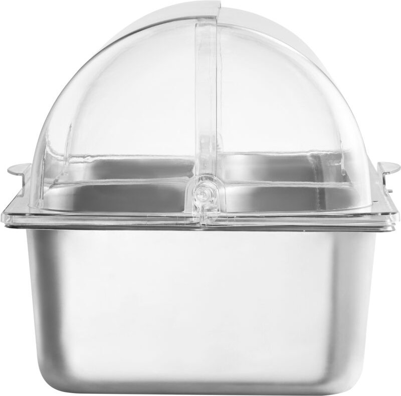 Mophorn Counter top Food Serving Display Container, 4-Pfund-Tablett aus Edelstahl mit klarem Deckel & 3 Gefrier schrank ...