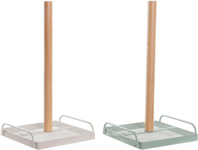 Küchenpapierrollenhalterung DKD Home Decor Beige Metall Minze Kiefer (16 x 15 x 29,5 cm) (2 Stück)