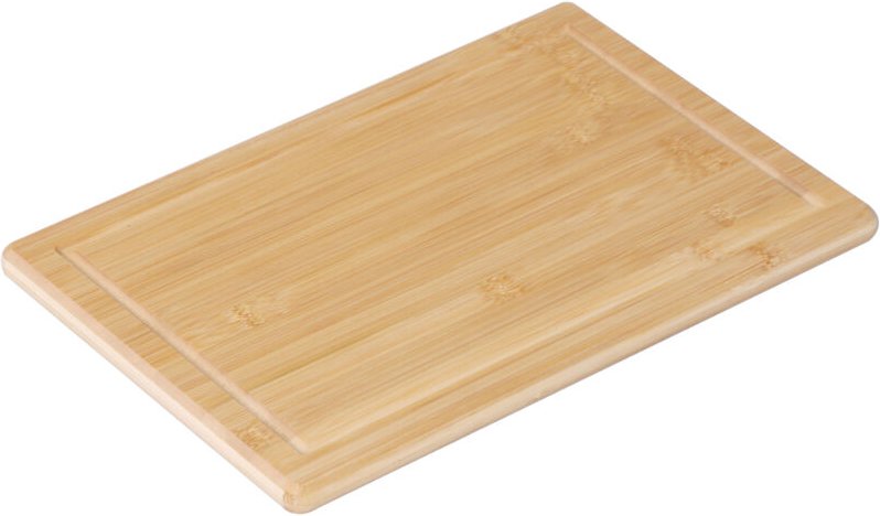 Relaxdays Schneidebrett mit Saftrille, 30 x 45 cm, hygienisches Bambusbrett, Küche, rutschfestes Servierbrett, natur