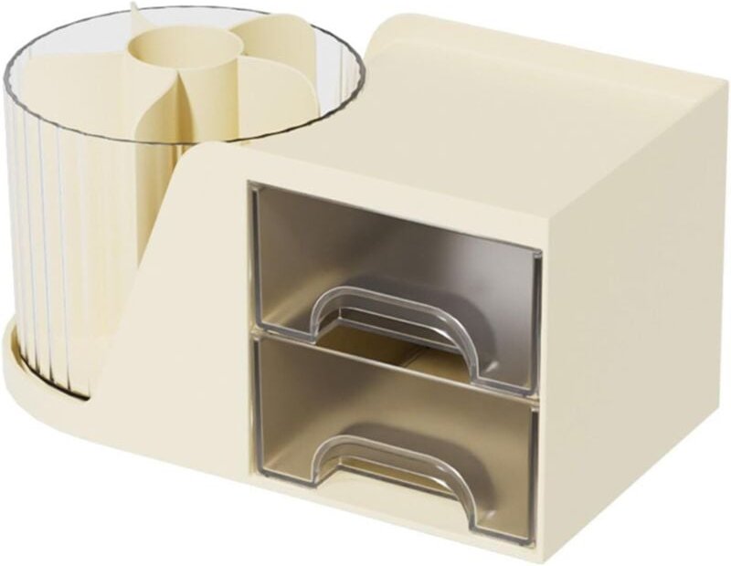Um 360 Grad drehbarer Stifthalter mit Schubladen, Bleistift-Organizer, Make-up-Pinsel für Zuhause, Schreibtisch-Organize...
