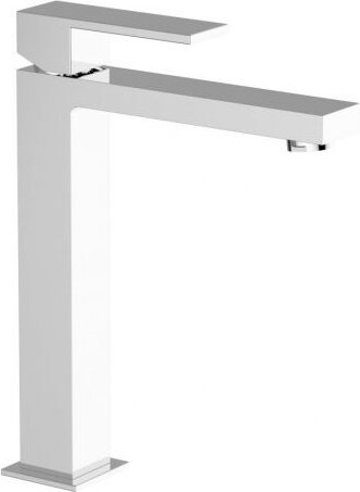 Hoher Waschtischmischer mit Click-Clack-Ablaufgarnitur aus verchromtem Messing - Teorema Pillar