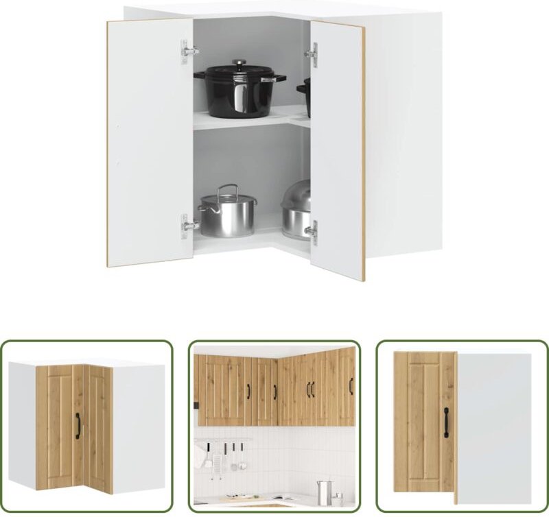 Holzwerkstoff - Küchen-Eckhängeschrank Lucca Artisan-Eiche Holzwerkstoff