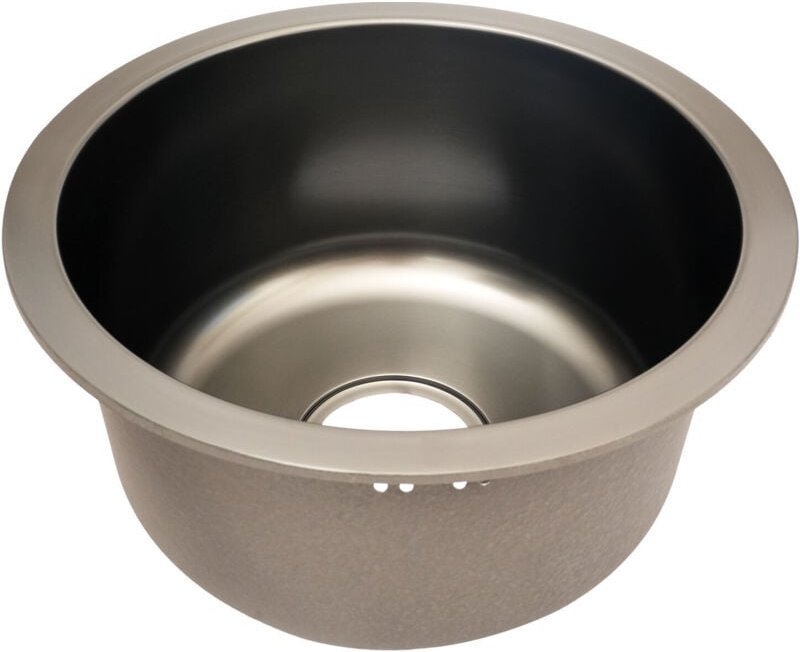 Spülbecken Edelstahl Runde Spüle Einzelbecken Einbauspüle Küchenspüle Waschbecken Küchenarmatur 36 x 36 x 15cm für Badez...