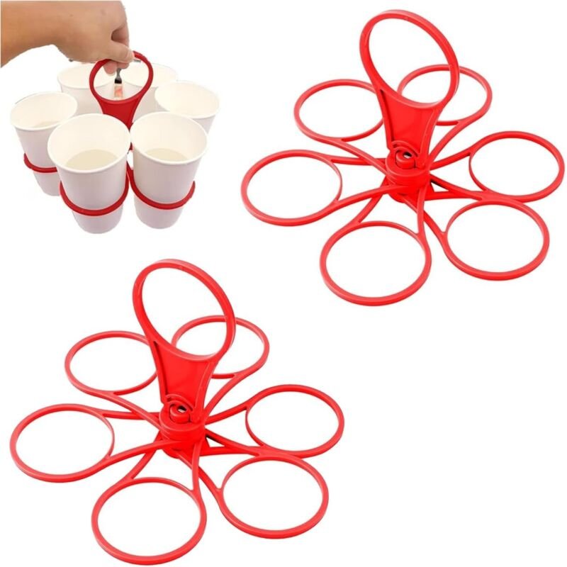 Set mit 2 faltbaren Getränkehaltern mit Griff – für Zuhause, Urlaub, Partys – leicht und tragbar