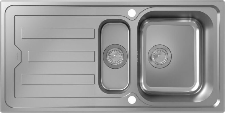 S44 Einbauspüle 342/145, Edelstahl, mit Abtropffläche, - Hansgrohe