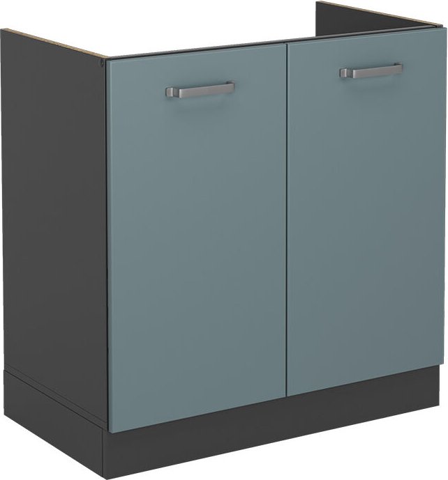 Spülenunterschrank R-Line, Blau-Grau, 80 cm ohne Arbeitsplatte Vicco