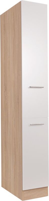 Apothekerschrank mit 2 Auszügen 30 cm Eiche Sägerau Weiß Merle Respekta