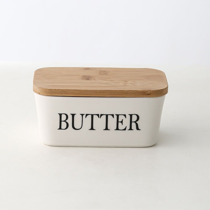 Rechteckige Butterdose aus Keramik – Butterdose aus Keramik – Käsebox – Versiegelte Aufbewahrungsbox für Restaurants (16...