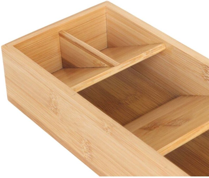 Besteckkasten aus Bambus, 5 Fächer, platzsparendes Design