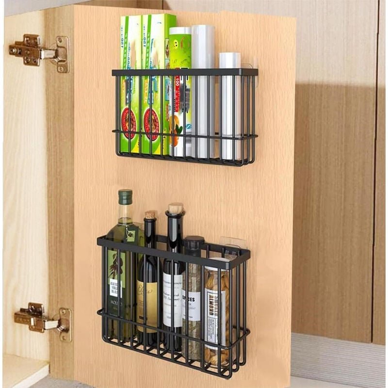 2er-Pack selbstklebende Aufbewahrungsboxen für Küchenschranktüren, zur Wandmontage, Organizer für Kleiderschrank, Badezi...