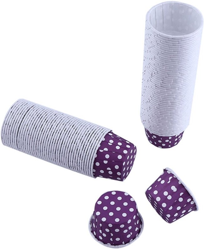 Haofy Backförmchen, bunte Papier-Cupcake-Förmchen mit Polka-Dots, 100 Stück für Partys und Hochzeiten (LILA)
