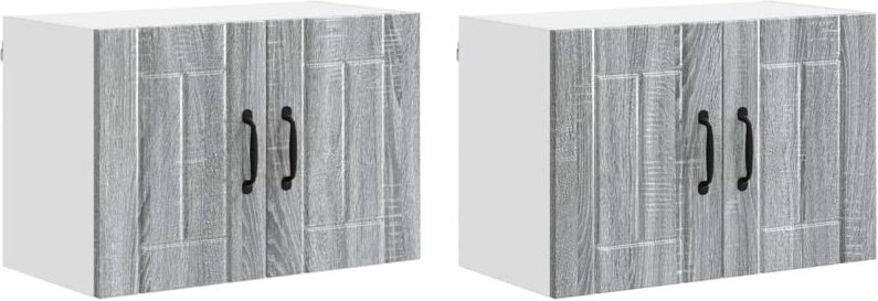 Küchenwandschränke mit Tür 2 pcs Graues Sonoma 60 x 31 x 40 cm vidaXL