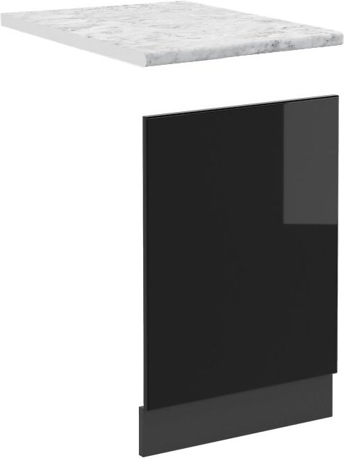 Vicco - Frontblende R-Line, Schwarz Hochglanz, 45 cm , ap Marmor