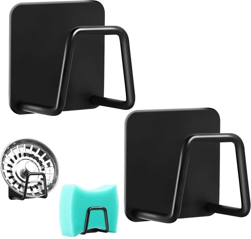 Lablanc - 2 Stück Schwammhalter für Küchenspüle, selbstklebender Spülbecken-Schwammhalter, Edelstahl 304, Edelstahl-Schw...
