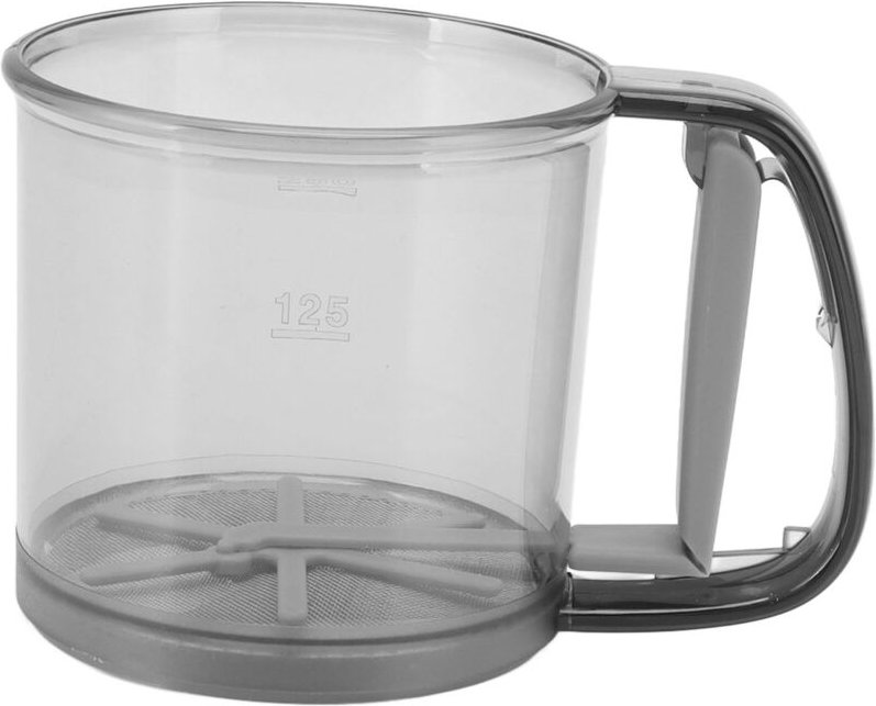 Backsieb, Mehlsieb aus Edelstahl mit gleichmäßigen Löchern, halbautomatisches Bechersieb zum Backen von Kuchen, Blättert...