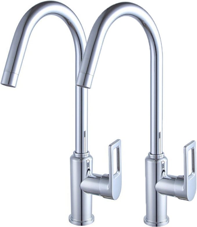 2er-Set Küchenmischbatterie, Küchenarmatur, 360° drehbar, flexibel, Einhebel-Spültischarmatur, Einloch-Spültischarmatur ...