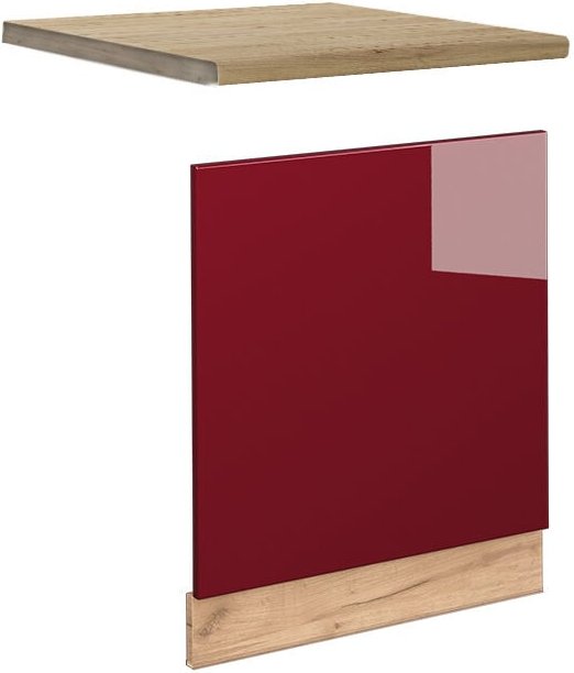 Thumbnail - Vicco - Frontblende Fame-Line, Bordeaux Hochglanz, 60 cm , ap Eiche