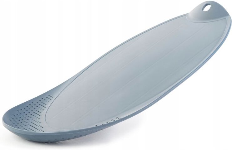 KADAX Schneidebrett mit Abtropfschale und Griff, Kunststoff, dunkelgrau