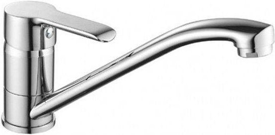 Iperbriko - Spültischmischer mit drehbarem Auslauf aus der Ariel-Serie, mit Chromoberfläche.