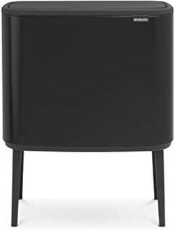 Brabantia - Bo Touch Bin Abfalleimer, 3 x 11 Liter, Edelstahl, White (Weiß)