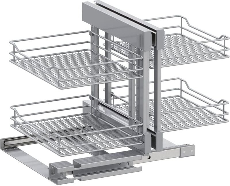 Vs Cor Flex Eckschrank Auszug Saphir - Set für Küchenunterschränke mit kb 1200mm - Korbablage aus Stahldraht, Stahl pulv...