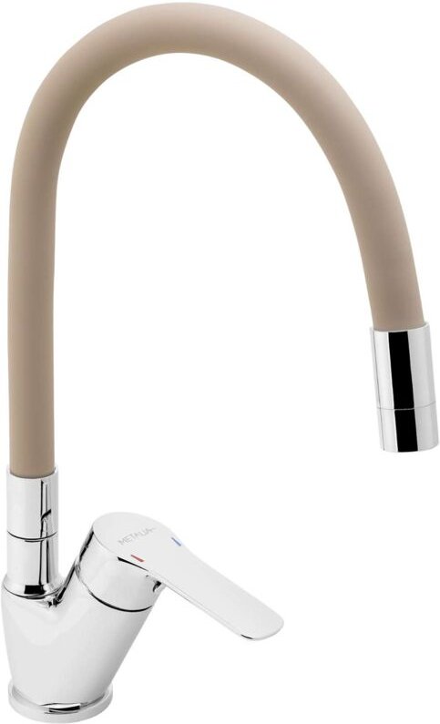 Novaservis - Metalia 54 - Spültischarmatur mit flexiblem Arm, Chrom/beige 54014F,0BE