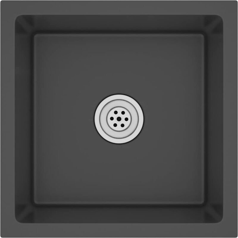 Handgemachte Einbauspüle Schwarz Edelstahl - Vidaxl