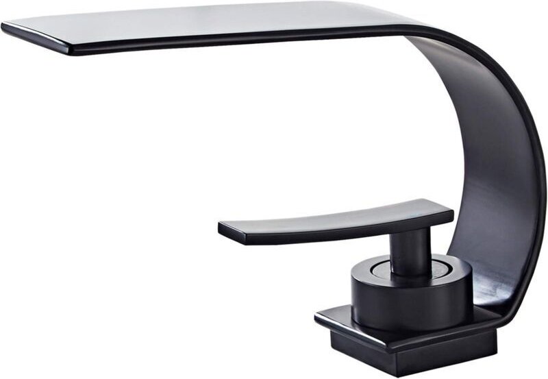 Moderne, mattschwarze Einloch-Waschtischarmatur aus Keramik mit niedrigem Auslauf, 1-Loch-/3-Loch-Mischbatterie – Mattsc...