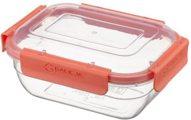 Rechteckiger Behälter zur Aufbewahrung von Lebensmitteln, 350 ml, 0,35 l, VIVO, hermetisch dicht mit Dichtung und 4 Clip...