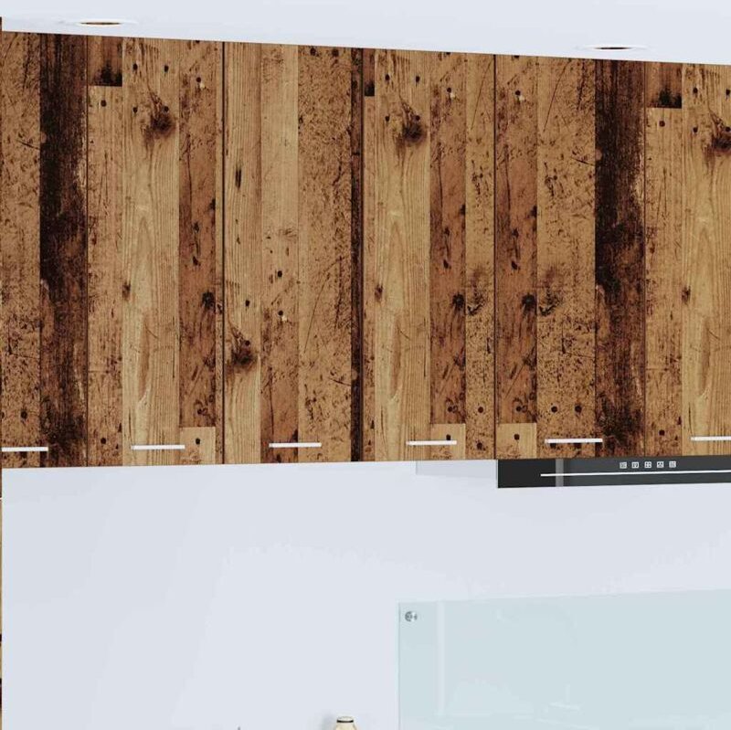 Hängeschrank mit Tür 2 pcs Altes Holz und Weiß 30 x 31 x 80 cm vidaXL