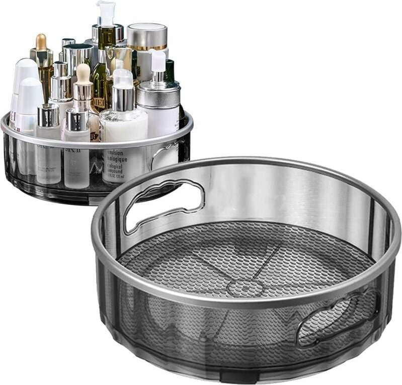 2er-Pack Lazy Susan Schrank-Organizer, Lazy Susan Drehteller aus Kunststoff, 9" und 12" drehbarer Lazy Susan Gewürzregal...