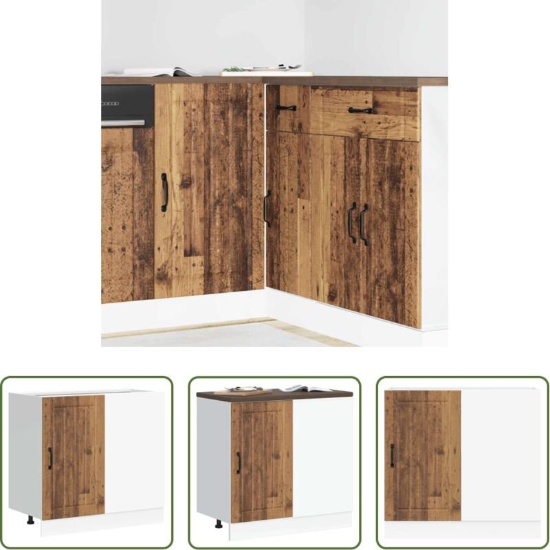 Holzwerkstoff - Küchenunterschrank Lucca Altholz-Optik Holzwerkstoff