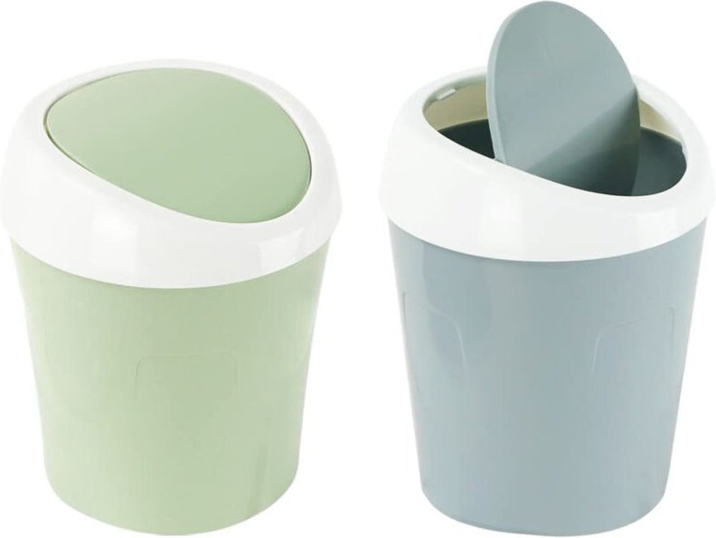 Kleiner Plastikmülleimer mit Schwingdeckel für Büro, Küche, Badezimmer oder Schlafzimmer