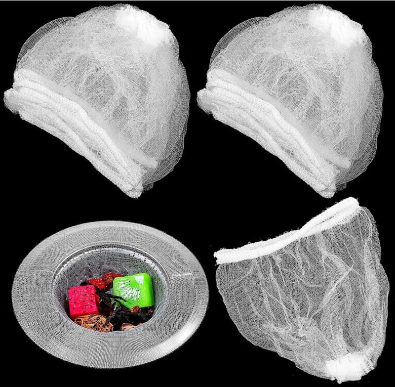 Einweg-Netzfilter für Küchenspülen, 200 Stück – elastisches Abflusssieb zum Sammeln von Küchenabfällen - Lntyq
