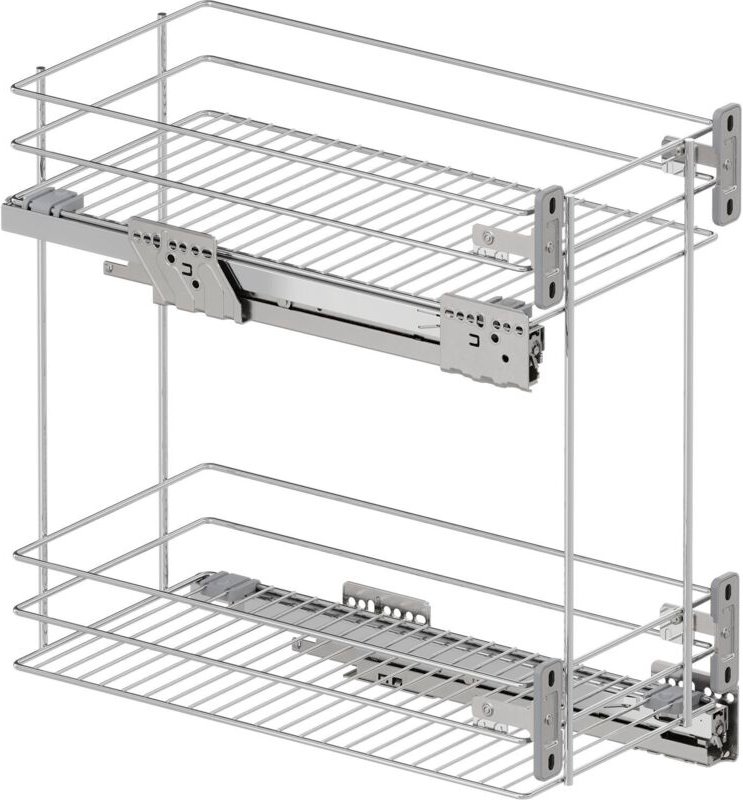 Vauth-Sagel VS SUB Slim Drahtkorb Classic - Rack Unterschrankauszug für KB 300mm - Korbablage aus Stahldraht, Stahl chro...