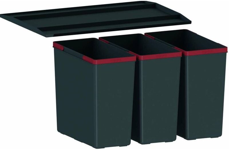 Franke - Abfalltrennsysteme - Abfalleimer Easysort 600-3-0, eingebaut 121.0494.192