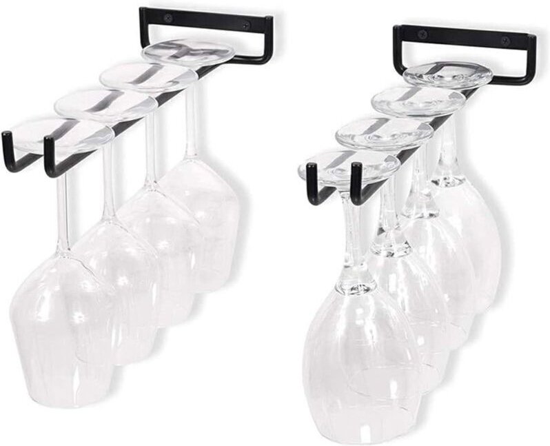 Set mit 2 hängenden Glashaltern für Wein- und Biergläser – 30 cm