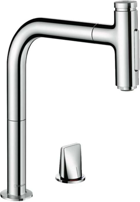 M71 - Spültischarmatur M7120-H200 mit ausziehbarer Geschirrbrause, 2-Loch Montage, sBOX, verchromt 73818000 - Hansgrohe