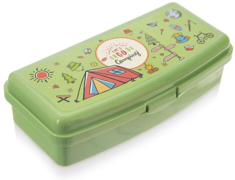 Grune lunchbox mit clipverschluss und unterteilung fur mahlzeiten