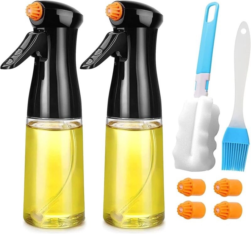 200 ml Küchenölspray, 2 Stück Öl- und Essigsprüher mit Pinsel, Ölsprühersaft zum Grillen in der Küche, Kochen, Grillen, ...