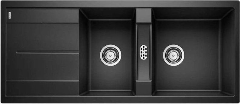 Metra 8 - Silgranitspüle, 116x50 cm, Schwarz 525934 - Blanco