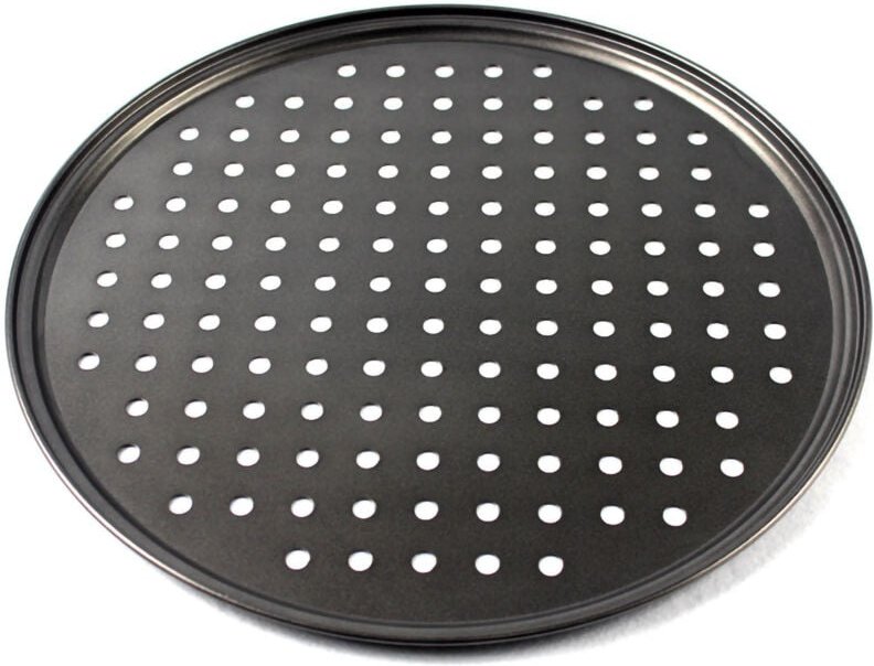 Pizzablech, Antihaft-Pizzapfanne, perforierte Pizzapfanne aus Kohlenstoffstahl, runde Pizzabackformen mit Belüftungslöch...