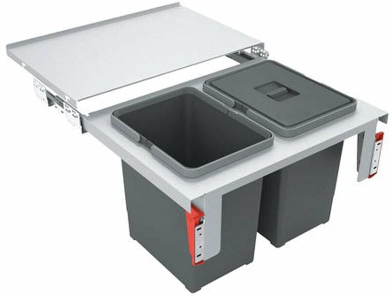 Franke - Abfalltrennsysteme - Abfalleimer Garbo 60-2, eingebaut 121.0284.027