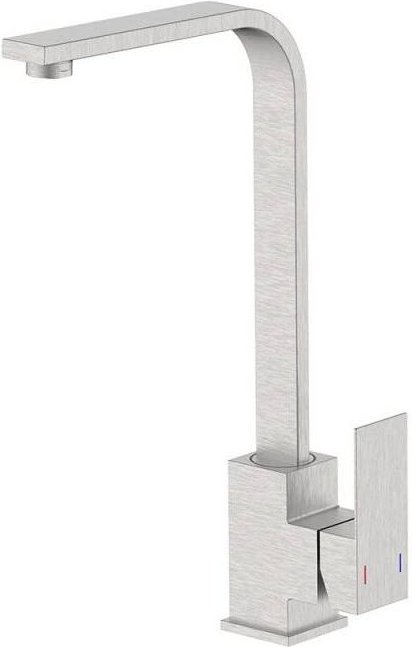 Idro Bric - Waschbeckenarmatur mit hohem Auslauf der Manhattan-Serie aus gebürstetem Stahl mit Wassersparfunktion