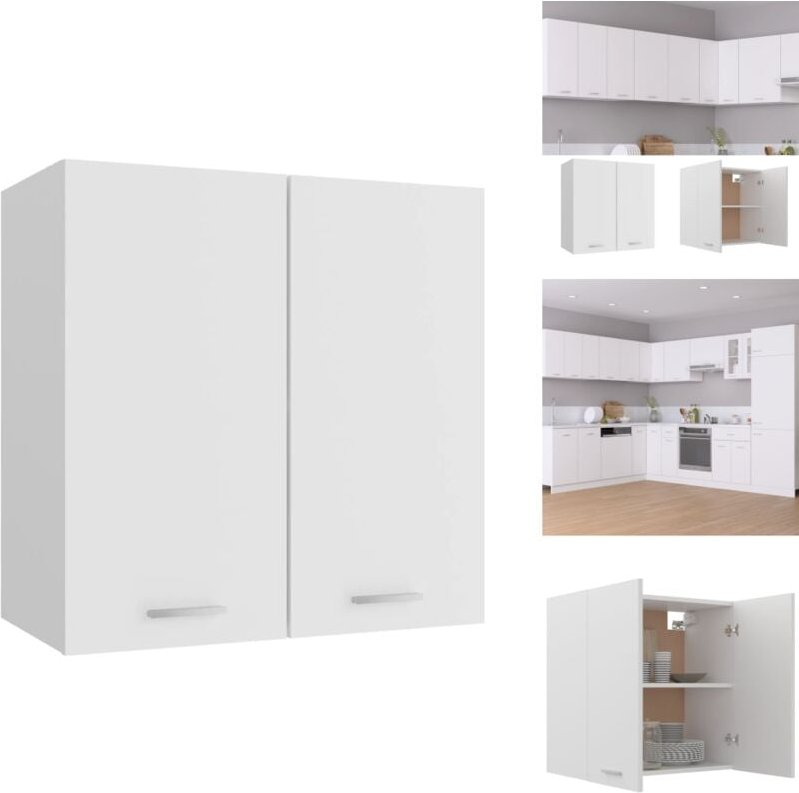 Hängeschrank Weiß 60x31x60 cm Holzwerkstoff - Küchenschränke - Hängeschrank - Weißer Schrank - Holzschrankküche - Regalb...
