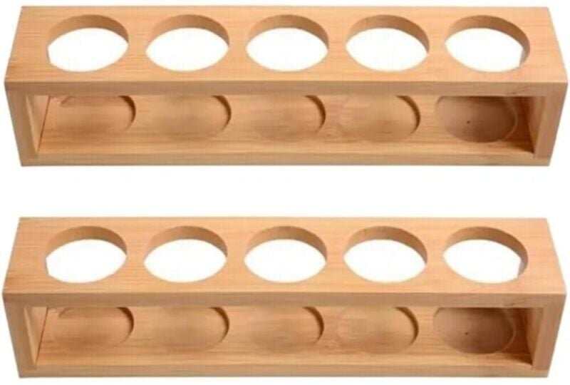 2-teiliges Aufbewahrungsregal für ätherische Öle aus natürlichem Bambus, 1-stufiger Tischständer, passend für 15-ml-Flas...