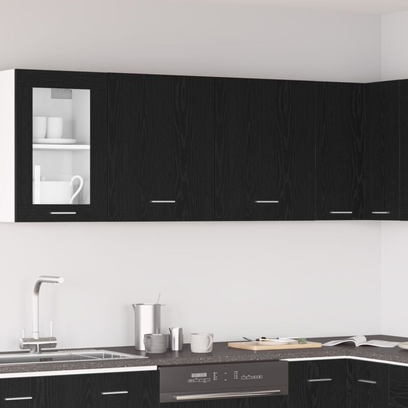 Thumbnail - Hängeschränke - 2er Set - Schwarze Eiche, 100x31x60 cm - Aus Holzwerkstoff hergestellt - Vidaxl