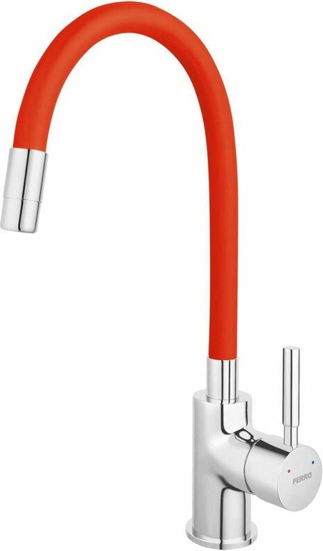 Novaservis - Ferro - Küchenarmatur mit flexiblem Arm, Rot/Chrom 70710,0CV